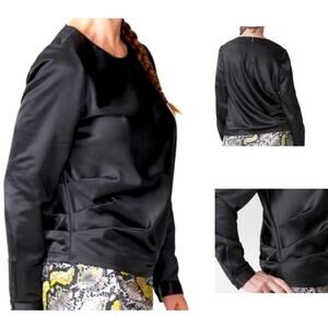 UNIVERSAL STANDARD Lucina Long Sleeve Satin Gathered Tie Top Black - XS - NWT